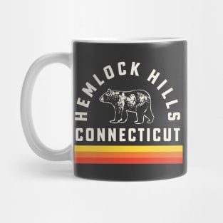 Hemlock Hills Connecticut Souvenir Bear Retro Vintage Stripes Mug